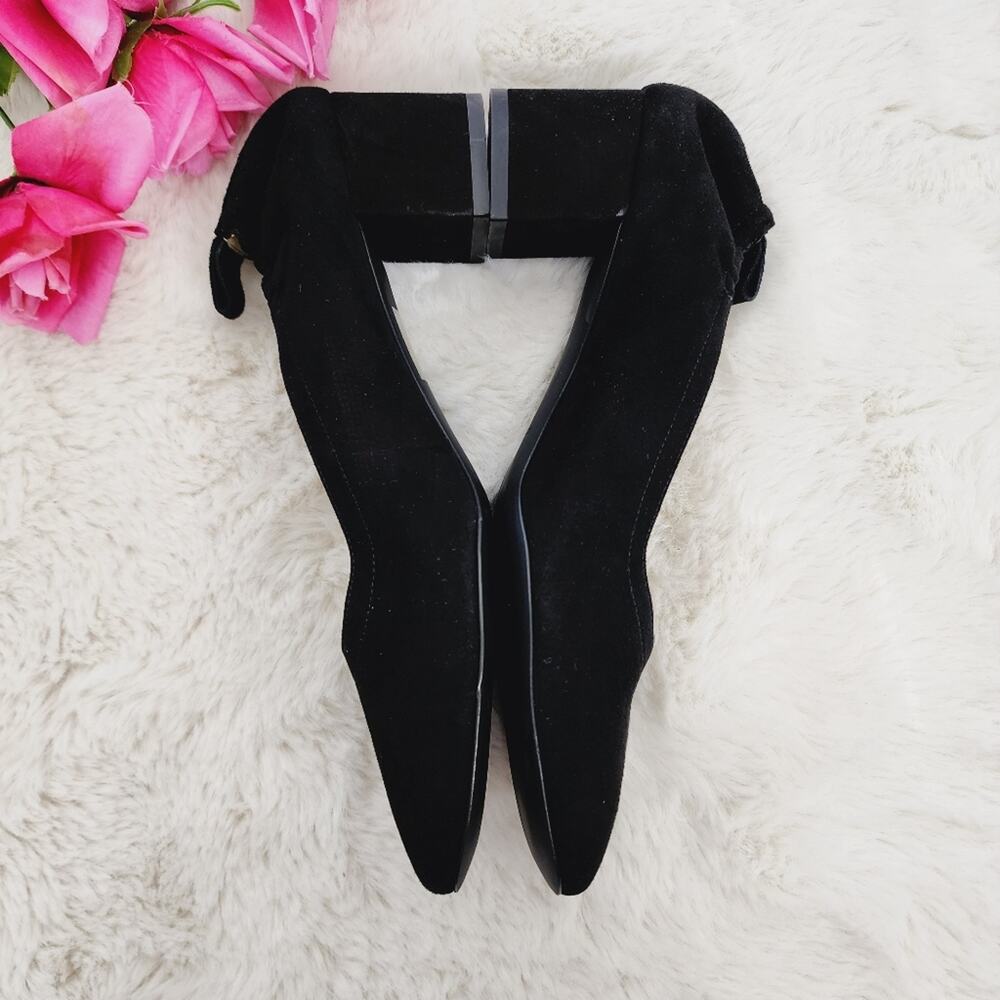 Everlane The Day Block Heel 8.5 Black Suede Leather Round Toe Pump Comfort New - Picture 2 of 12